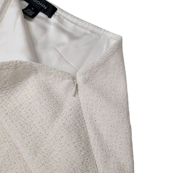 St.‎ John Pencil Skirt Womens 16 Ivory Wool Rayon Blend Silk Lined Mini Stretch - Picture 6 of 8